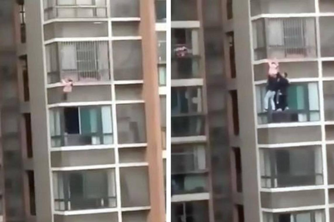 VIDEO. Une fillette, accrochée à un balcon, sauvée in extremis par un voisin