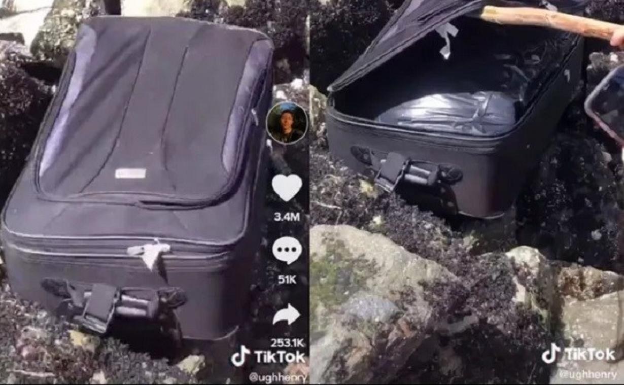 Des ados se filment sur TikTok en ouvrant une valise contenant des restes humains