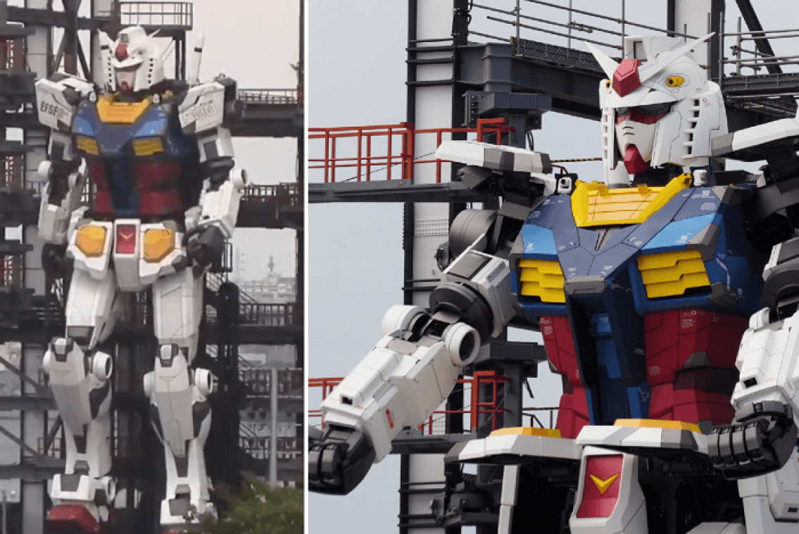 VIDEO. Un robot de 18 mètres de haut s'anime au Japon