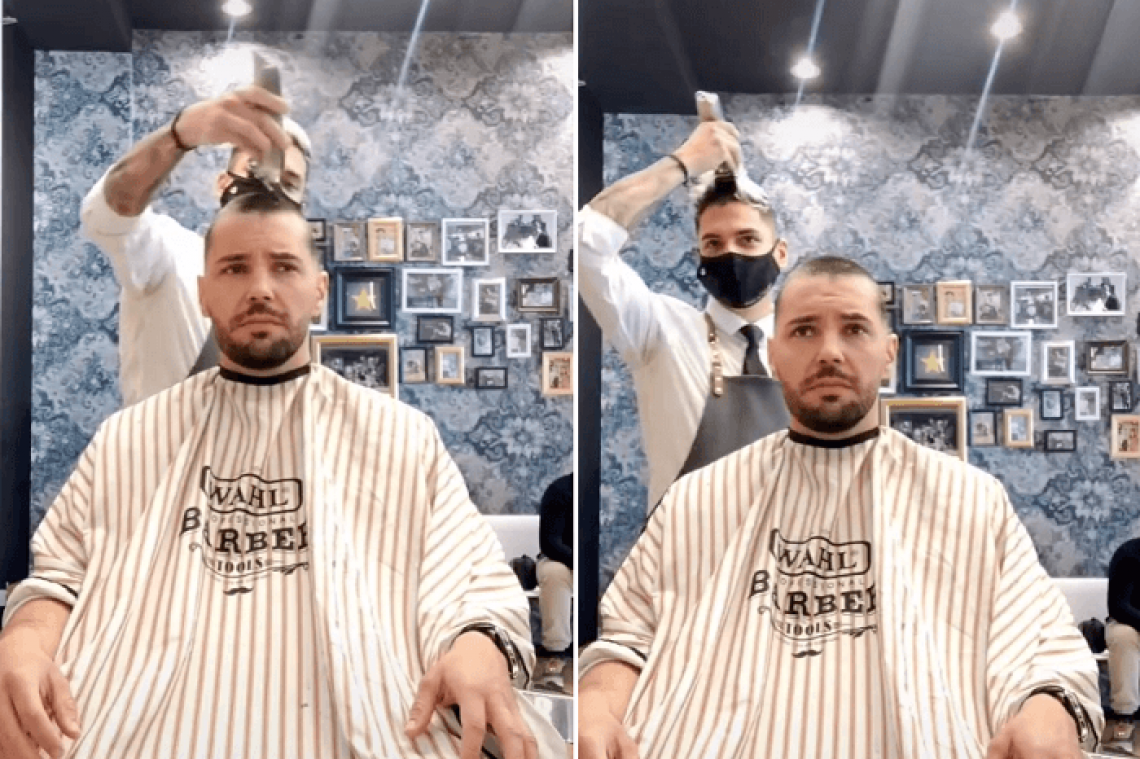 VIDEO. Ce coiffeur se rase la tête pour soutenir son collègue touché par le cancer