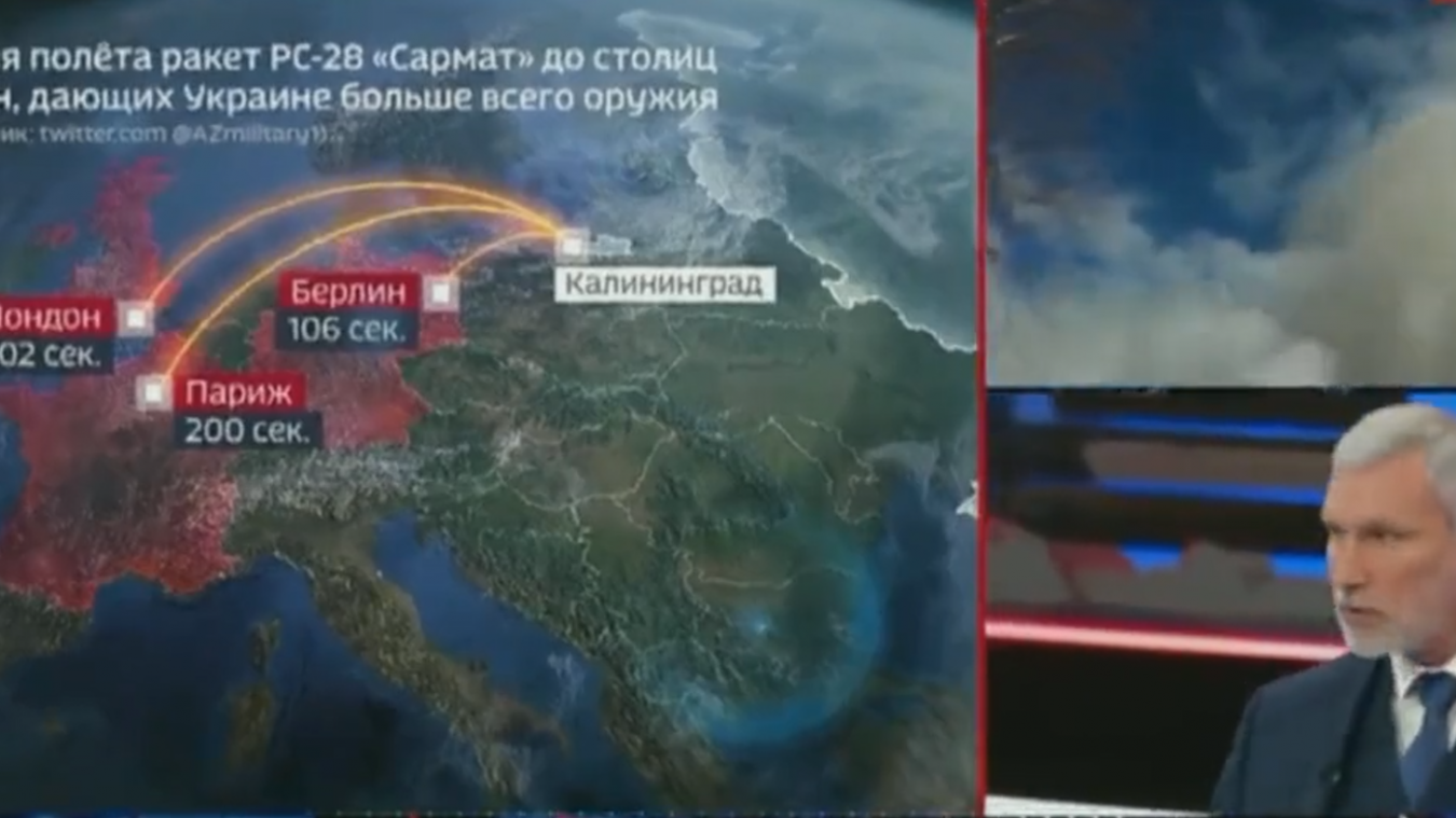 La télévision russe simule le bombardement nucléaire de l’Europe: «Qu’ils y réfléchissent»